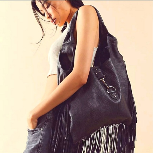Free People Handbags - Free people pleather hobo fringe bag